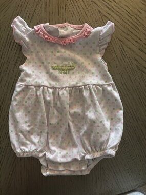 Magnolia Baby Pink and Green Floral Alligator One-Piece